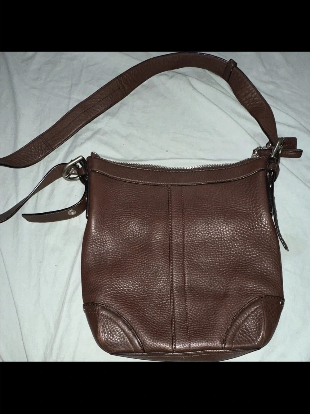 Vintage Coach Dark Brown Pebbled Crossbody/Shoulder bag with adjustable strap!
